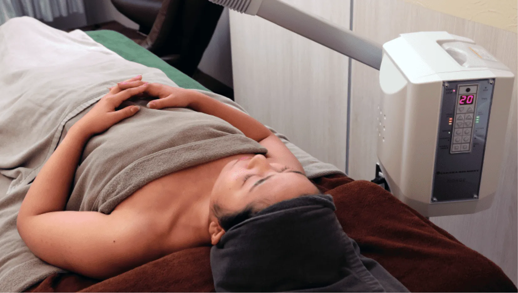 スチーマーをかけてる様子